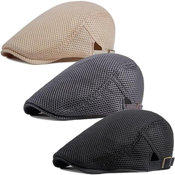 PORSYOND, berretto piatto da uomo Gatsby Ivy in tweed piatto stile vintage regolabile Newsboy cappelli di colore irregolare guida Caps per gli uomini Nero Taglia unica